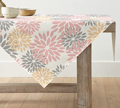 Artoid Mode Blumen Rosa Dahlien Frühling Tischwäsche, Sommer Saisonnal Küche Tisch Dekoration Drinnen Urlaub Party Dekor 85x85 cm