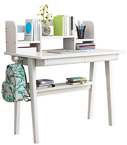 KAZUP Computertisch mit Schrank und Bücherregal, Home-Office-Schreibtisch, PC-Laptop-Schreibtisch, einfacher Arbeitstisch für Studenten, Massivholz-Schreibtisch, verwendet für Schlafzimmer-Arbeits