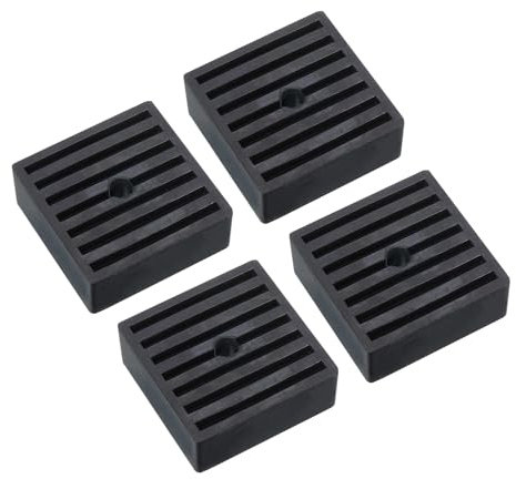 PATIKIL Almohadillas de Goma Antivibración 4 Uds Esterillas de Aislamiento de Vibraciones Con Agujero de 3 X 3 X 1.2 para HVAC Compresor de Aire Lavadora Secadora Negro