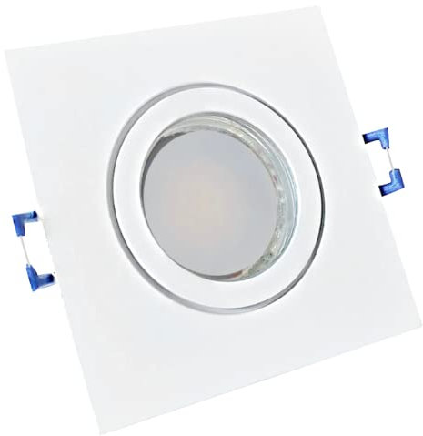 Rolux Flacher LED Bad Einbaustrahler IP44 Enya 230V SMD 7W Dimmbar mit Milchglas Weiß 1 Stück Deckenleuchte 3000K Warmweiß, Feuchtraum Dusche