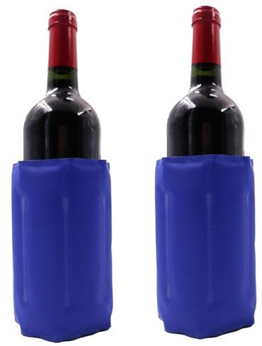 Refroidisseur De Bouteille De Vin, Paquet De 2 Manchons De Refroidisseur De Vin, Manchon De Congélateur De Champagne, Refroidisseur De Tequila De Vodka De Congélateur