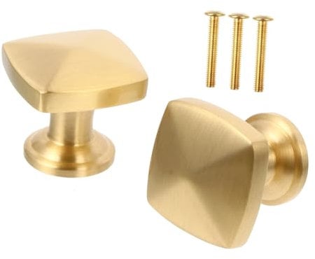 BESTonZON 2St handhaben Messingknöpfe Knöpfe aus gebürstetem Messing Herdabdeckungen Kommode Knopf Schrankknöpfe garderobenschrank Schrankgriff Schubladenknopf Türknauf fest Türschnalle