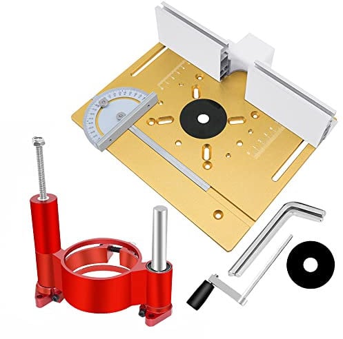 HUIOP Placa de inserción de la Mesa del enrutador Juego de 4 Placas de inserción de Mesa de enrutador, Tablero abatible de fresado de Madera de aleación de Aluminio con Base de elevación de 47mm para