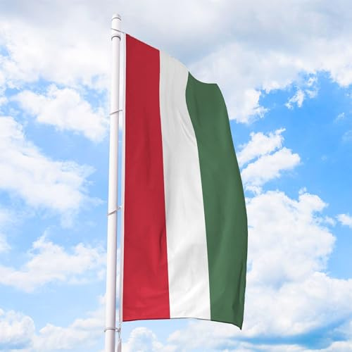 Ungarn Flagge 120 x 300 cm - für Fahnenmast, Ungarnfahne aus reißfestem Fahnen-Polyester-Stoff, Hissfahne Hochformat wetterfest und UV-beständig