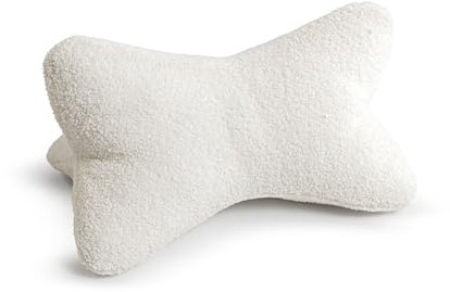 MAGMA FLEECY Leseknochen herausnehmbare Füllung, 44x26cm, ergonomische Form für Nacken- oder Lendenstütze, Flexible Stütze für Bücher, E-Books oder Tablets, mit Reißverschluss, waschbar bis 30C, Natur