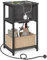 VASAGLE Slim Side Table with Charging Station, Narrow Bedside Table with 2 AC Outlets 2 USB Outlets, 30 x 34 x 58 cm, for Living Room, Bedroom, Charcoal Grey and Ink Black LET374B68