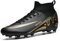 Fussballschuhe Herren Professionelle Fussballschuhe Unisex Outdoor Kinder hohe Bande für Kunstrasen geeignet AG Wettkampf- Trainingsschuhe,Schwarz AG 33