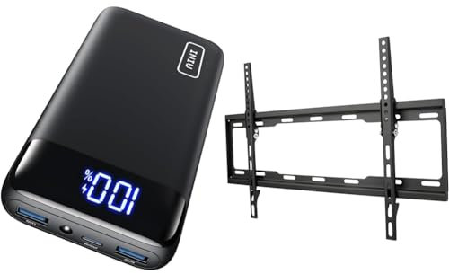 INIU Power Bank, 22,5W Powerbank klein Aber stark 20000mAh & One for All TV-Wandhalterung - Neigbar Fernseher Halterung