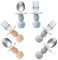 PandaEar Lot de 6 Cuillères et Fourchettes en Acier Inoxydable pour Tout-Petits - Couverts Anti-Étouffement pour Bébé et Enfants dès 18 Mois (Bleu/Gris/Pêche)