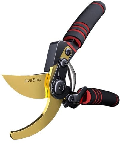 JiveSnip Forbici da Giardino in Titanio di Alta Qualità con Apertura Regolabile - Forbici da Potatura Professionali Bypass per Piante, Siepi e Fiori