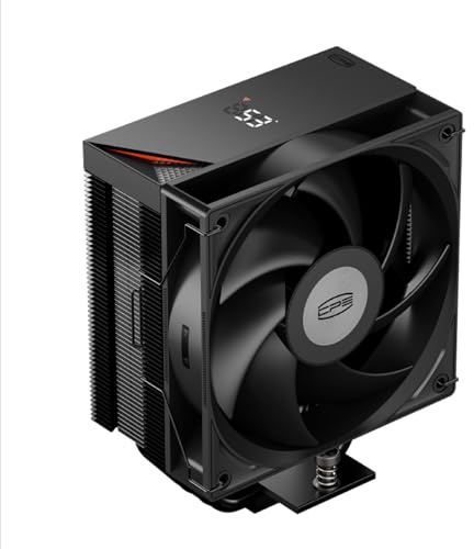 Disipador de CPU CPS RT500 Digital BK con pantalla digital, TDP 245W, 5 tubos de calor de 6 mm con ventiladores FDB de 120 mm compatible con AMD AM4/AM5, Intel LGA 115X/1200/1700/1851