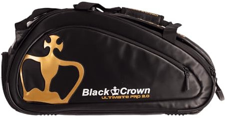 Black Crown Paletero Ultimate Pro 2.0 – Elegante Diseño en Negro y Dorado – Compartimento Térmico para 2 Palas, Bolsillo Ventilado para Zapatillas y Transporte Estilo Mochila – Ideal para Jugadores de