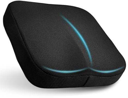 MIUUIPI Sitzkissen, Ergonomisches Memory Foam Sitzkissen Orthopädisch, Schwarz Tragbares Sitzkissen für Bürostuhl, Auto, Rollstuhl, Erhöht Sitzkomfort, Fördert Durchblutung und Entlastet das Steißbein