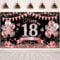 18.Geburtstag Banner Schwarz Roségold Deko 18. Geburtstag Mädchen 18 Hintergrund Banner 18 Jahre geburtstagsbanner für 18 Mädchen Geburtstag Party Deko