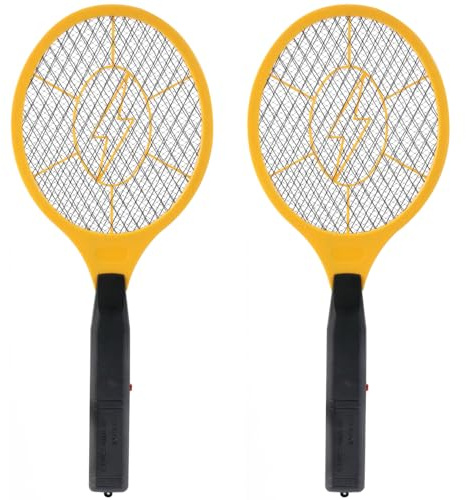 2 Pack Electric Fly Swatter, Bug Zapper Racket for Indoor Pest Control, Handheld Insect Killer Bat Battery Powered Electric Mosquito Swatter for Outdoor and Home