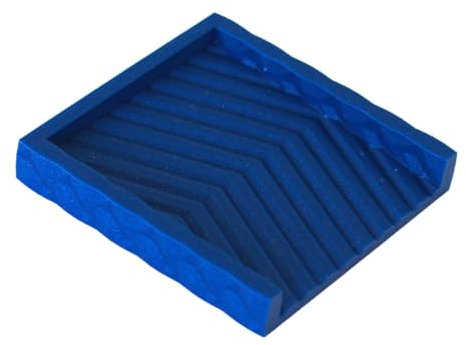 Porte Savon Carré - Fabriqué en France - Porte Savon Bleu - Accessoires Salle de Bain - Idéal pour Savons de Marseille - Accessoire Cuisine Pratique - Support savons Anti-dérapant
