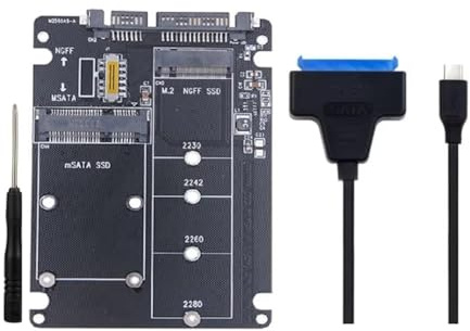 Koolenry MSATA to USB Adapter MSATA Enclosure M.2 NGFF MSATA SSD to 3.0 Adapter Riser Board M.2 Box Cable