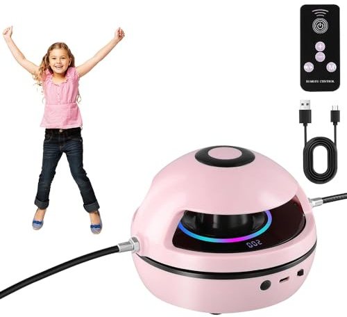 Nzkeuf Corde à Sauter Intelligente pour Enfants, Corde à Sauter Rechargeable, Vitesse de 10 Niveaux, Compteur D'affichage LED, Musique Bluetooth, Appareil D'entraînement pour Enfants et Adultes
