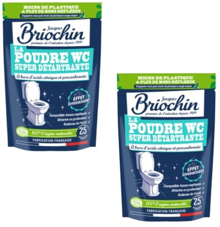 Pack de 2 poudre WC super détartrante 500g - JACQUES BRIOCHIN