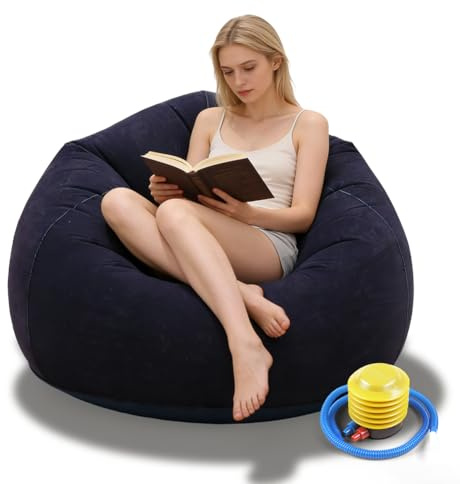 Aufblasbarer Sitzsack,Aufblasbares Stuhl-Sofa,Aufblasbare Sitz-Gaming-Liege | Aufblasbare Sofa-Couch, Aufblasbarer Lounge-Sessel, Tragbare Aufblasbarer Stuhl, für Wohnzimmer, Schlafzimmer (blau)
