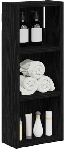 vidaXL Badezimmer-Wandschrank Schwarz Eichen-Optik 20 x 10 x 50 cm