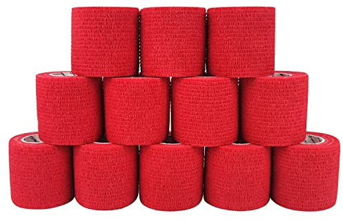 COMOmed selbstklebender verband elastische binde handgelenk bandage pflaster rolle Dog Bandagen Tierische Bandagen See Rot 5 cm X 12 Bände