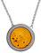 Artisana-Schmuck Bernstein Collier mit rundem Anhänger, gefasst in 925/000 Sterling Silber