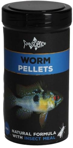 FishScience Tropical Fish Worm Pellets 125g (250ml) | Fish Food | Aquarium | High Protein 44% – Colour Enhancing, Immune Boosting Complete Nutrition for Mid-Water & Bottom Feeders