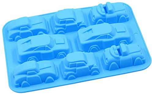 DSYJ 1 X Silicone Cars Chocolate Pudding Baking Mould Cake Decoration DIY Pan, Dishwasher Microwave Safe 8 Car