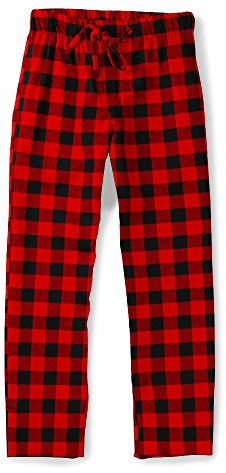 Aeslech Herren Schlafanzughose Kariert Loungewear Hose Lang Baumwolle Pyjamahose Nachtwäsche & Baumwollflanell Weich Schlafbekleidung 1 Rot 38