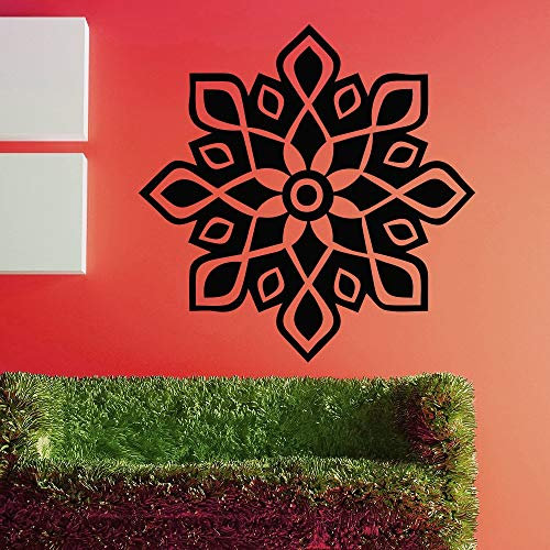 wZUN Mandala Flower Wandtattoo Vinyl Design Wandaufkleber Abnehmbare Schlafzimmer Interior Art Wandform 63x63cm