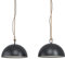 EGLO Pendelleuchte Hodsoll, 2 flammige Hängelampe Vintage, Industrial, Retro, Hängeleuchte aus Stahl, Holz, Naturseil in Schwarz, Creme, Braun, Esstischlampe, Wohnzimmerlampe hängend mit E27 Fassung