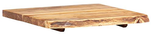 Tidyard Massivholz-Badezimmer-Waschtischplatte Arbeitsplatte aus Massivholz Akazie Mit natürlicher Holzkante,Waschtischkonsole Platte Holzplatte,Poliert, bemalt, lackiert