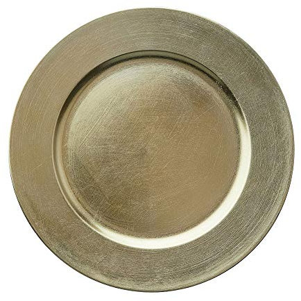 Cepewa Dekoteller ca. Ø 33cm champagner│Kunststoff-Teller für individuelle Tischdekoration │moderner Platzteller (1 x Dekoteller champagne)