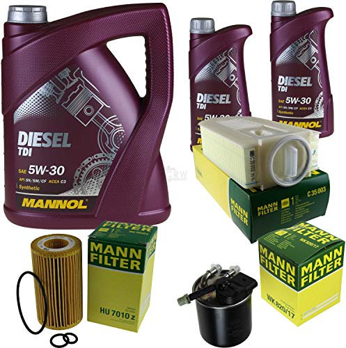 QR-Parts Set 85498409 MN7909-1 C 35 003 WK 820/17 MN7909-5 HU 7010 z Inspektionspaket 7 L Diesel TDI 5W-30 + MANN Filterpaket 10931479