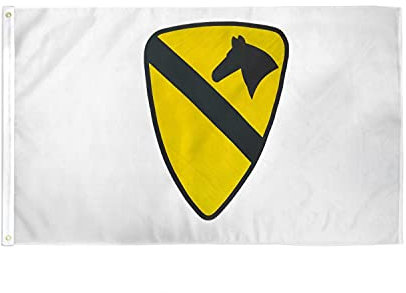 AZ FLAG - Drapeau 1re division de cavalerie des États-Unis - 90x60 cm - Drapeau 1St Us Cavalry Division 100% Polyester Avec Oeillets Métalliques Intégrés - Pavillon 50 g