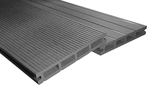 Endorphin® WPC Terrassendielen Komplettset 2-50m² Hellgrau - Mit Unterkonstruktion & Clips – WPC Dielen Wetterfest Und Pflegeleicht – Hohlkammerdiele Rutschfest – Dielenlänge 220cm (10qm)