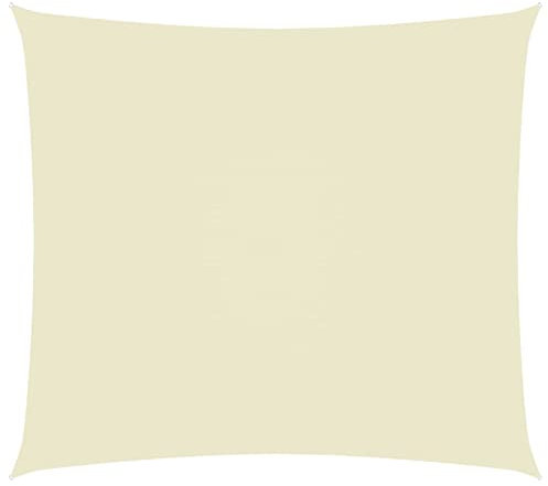 Chenshu Sonnensegel, Sichtschutz Balkon, Balkon Sonnenschutz, Sonnenschutzsegel,Regenschutz Balkon, Seitenmarkise, Sichtschutz Terrasse, Oxford-Gewebe Rechteckig 4x5 m Cremeweiß