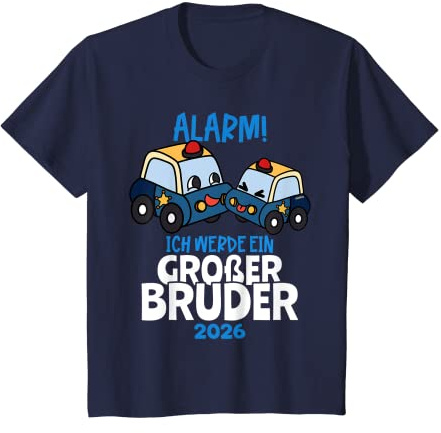 Kinder Großer Bruder 2026 Polizei Polizist Ankündigung Geburt T-Shirt