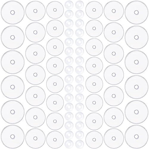 100 Stück Discs Für Ohrring Rücken Transparente Kunststoffscheiben,Clear Disc Pads to Stabilize Earrings,Stabilisieren Ohrringe Verhindern Durchhängen Ohrring Schlösser Disc Plastic-4 Größen