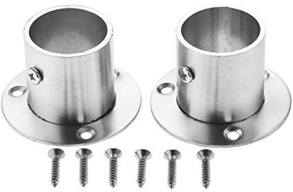 zalati Wardrobe Brackets 4pcs Rail Supports Hanging Pole Tubes Rod End Sockets Flange Holders for Closet Curtain Kitchen Bathroom Balcony - 32mm
