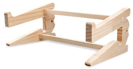 Luckious Brand Wooden Laptop Stand - Ventilated Cooling Desktop Computer Holder for MacBook and More