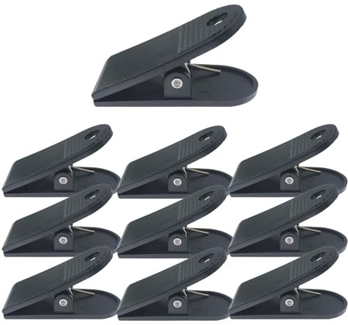 TopHomer - Lot de 10 pinces en plastique de 58 mm en forme de bouledogue - Noir