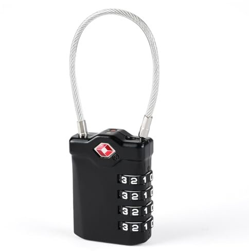 Flintronic 1pcs Candados De Equipaje, Candado Maleta Viaje, 4-Dígitos Candados Numerico De Código, Candados Antirrobo De Seguridad, Para Maleta De Viaje, Casillero, Mochila (Negro)