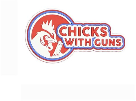Emblem 3D PVC Patch Chicks with guns Farbe: rot