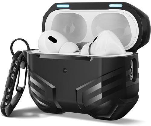 MOBOSI for Airpod Pro Case(2nd/1st Gen), Military Grade AirPods Pro 2nd Generation Case, Compatible with MagSafe, Hard Shell Full-Body Protective Case Cover with Keychain(2023/2022/2019), Black