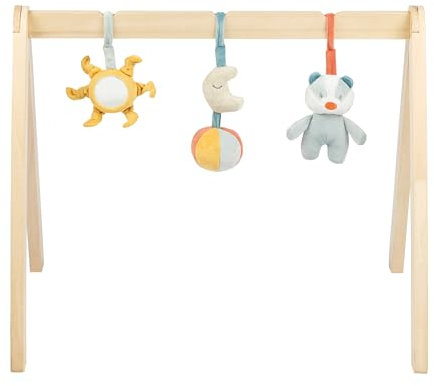 Nattou Holzbogen, Mit Spielzeug und zahlreichen Aktivitäten, Dachs Felix, 60 x 50 x 47 cm, Felix und Leo, Polyester/Holz, Bunt