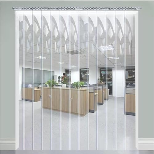 PVC Lamellenvorhang Transparent Wasserdicht Vertikale Jalousien Lamellen PVC Lamellenvorhang für Geschäfte, Fabriken, Einkaufszentren (Color : Clear, Size : 135x250cm)