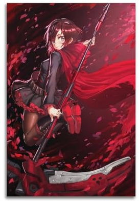 Ink blot Anime RWBY Leinwandposter Rubinrose, Wandkunst, Dekoration, Wohnzimmer, Schlafzimmer, Dekoration, Poster, 30 x 45 cm, ungerahmter Stil