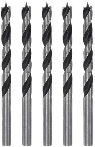 sourcing map 5pcs Brad Point Drill Bits 6mm Precise Cutting with Brad Point Tip for Woods